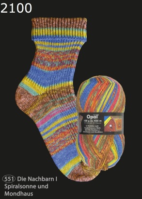 Opal Hundertwasser 2 Sockenwolle Farbe 2100