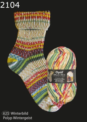 Opal Hundertwasser 2 Sockenwolle Farbe 2104