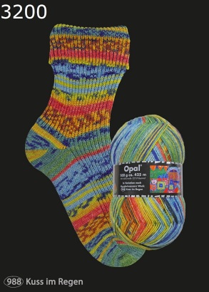 Opal Hundertwasser 3 Sockenwolle Farbe 3200