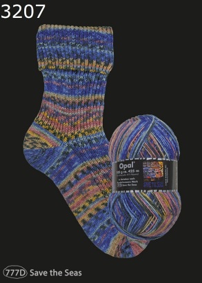 Opal Hundertwasser 3 Sockenwolle Farbe 3207