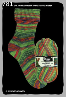 Opal Hundertwasser 4 Sockenwolle Farbe 781