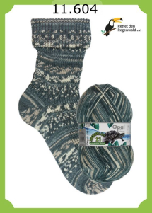 Opal Regenwald 21 Sockenwolle 4f Farbe 604