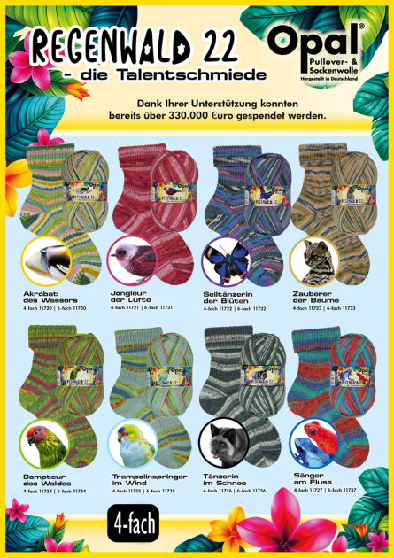 Opal Regenwald 22 Sockenwolle 4f