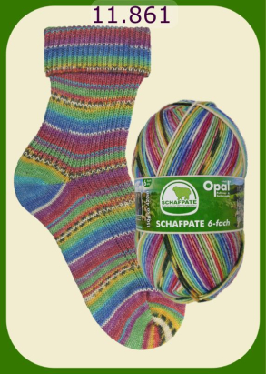 Opal Schafpate 6-fach Sockenwolle Farbe 861