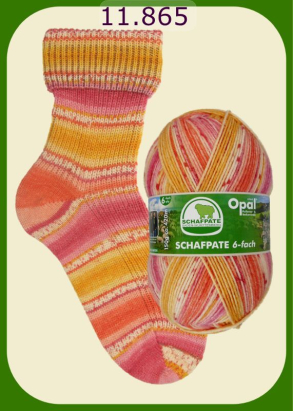 Opal Schafpate 6-fach Sockenwolle Farbe 865