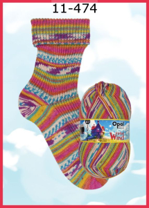 Opal Wirbelwind Sockenwolle Farbe 474
