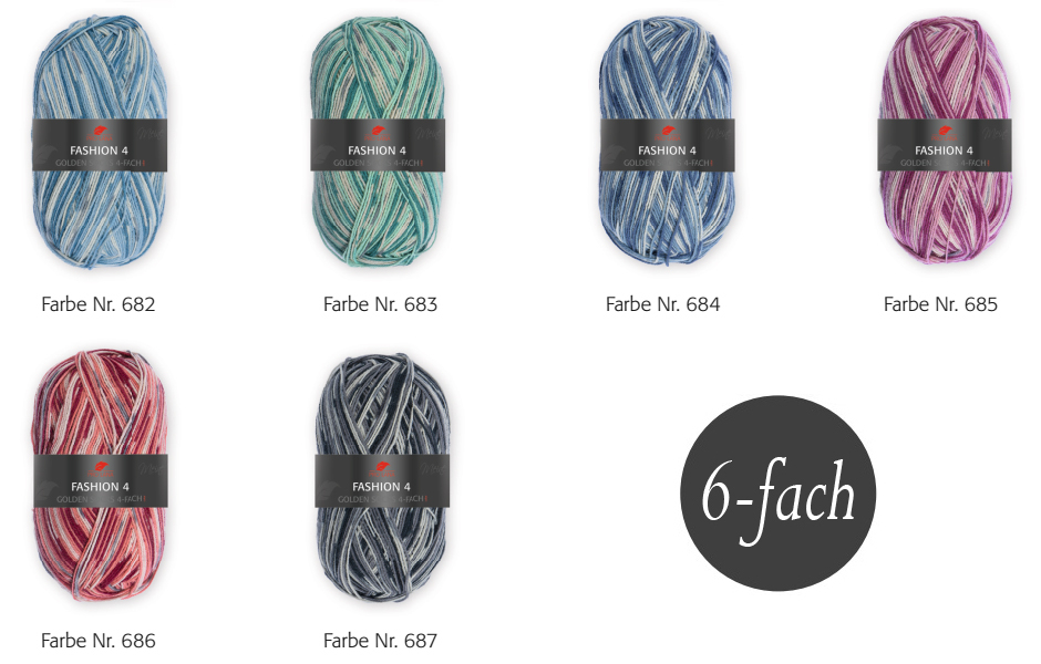 Pro Lana Sockenwolle Fashion 4 6f Farbe 9999