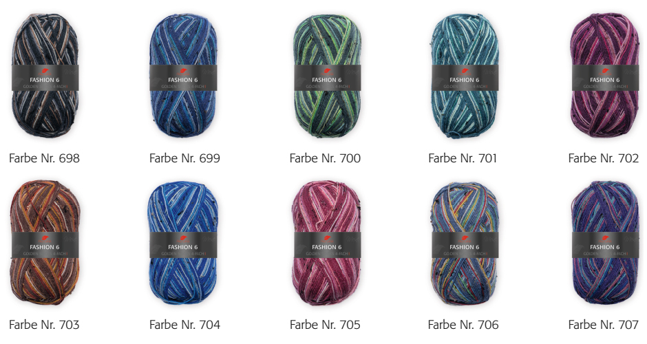 Pro Lana Sockenwolle Fashion 6 6f Farbe 9999