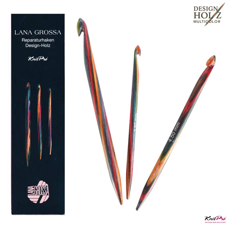 Reparaturhaken Set Design Holz Lana Grossa Farbe 9999