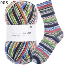 Rico Sockenwolle Neon Fair Isle Farbe 5
