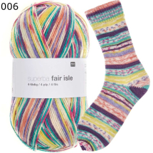 Rico Sockenwolle Neon Fair Isle Farbe 6