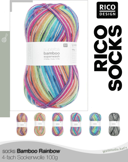 Rico Sockenwolle Superba Bamboo Rainbow