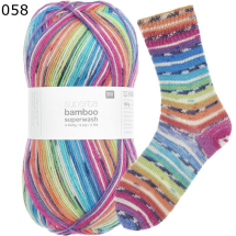 Rico Sockenwolle Superba Bamboo Rainbow Farbe 58