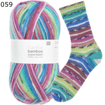 Rico Sockenwolle Superba Bamboo Rainbow Farbe 59