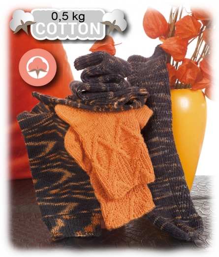 Sockenwolle Baumwolle Paket Mix 500 gr