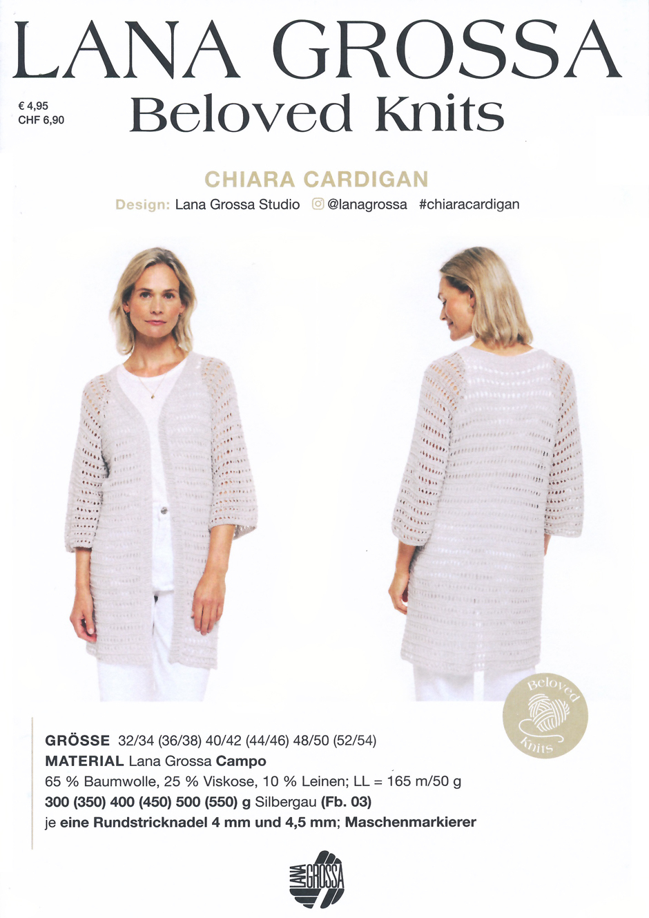 Strickanleitung Lana Grossa Chiara Cardigan 3