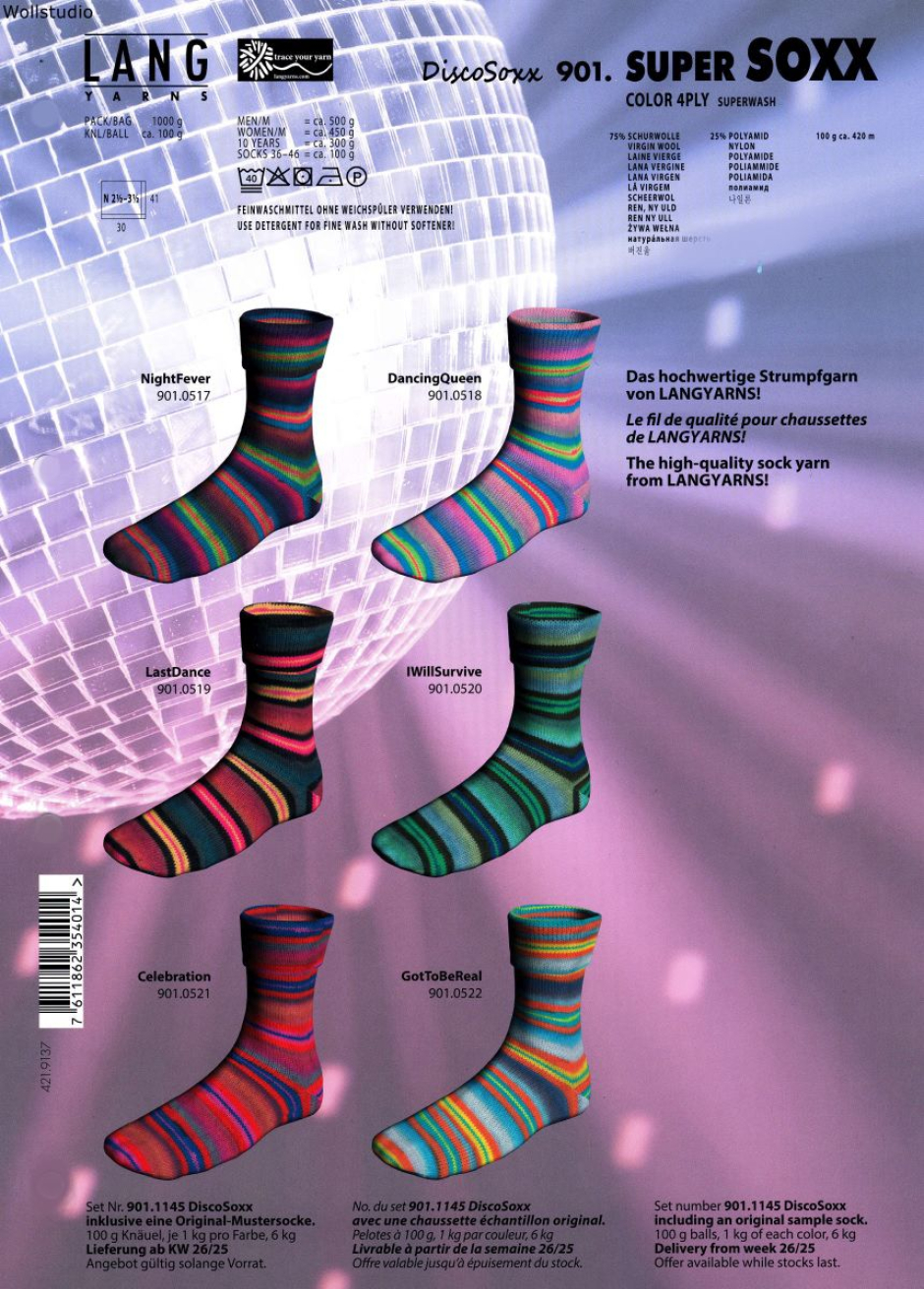 Super Soxx Disco Lang Yarns Farbe 9999