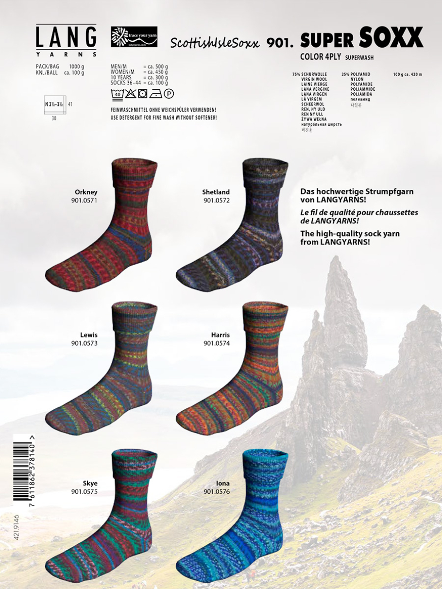 Super Soxx Scottish Isle Lang Yarns Farbe 9999