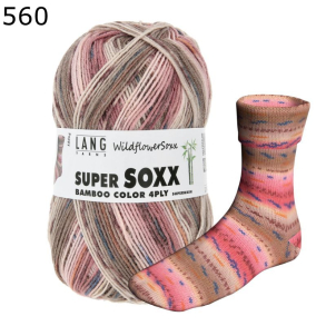 Super Soxx Wildflower Bamboo Lang Yarns Farbe 560