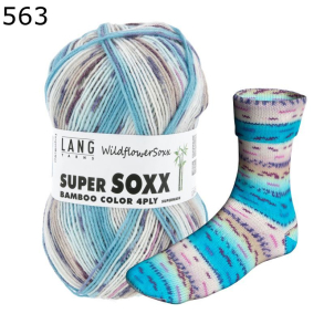 Super Soxx Wildflower Bamboo Lang Yarns Farbe 563