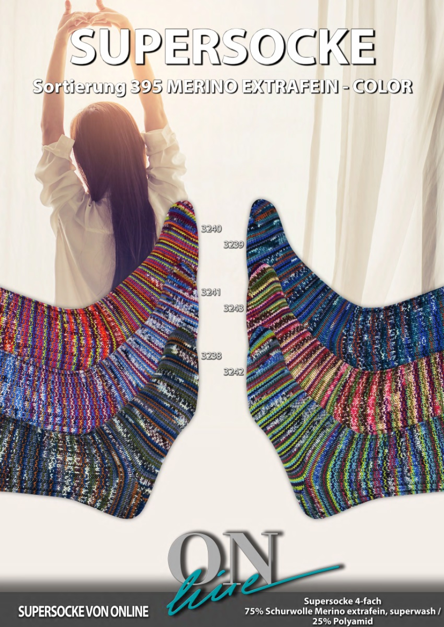 Supersocke 395 Merino ONline Sockenwolle Farbe 9999