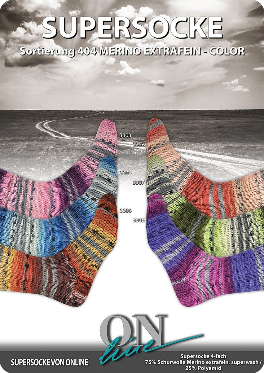 Supersocke 404 Merino ONline Sockenwolle Farbe 9999