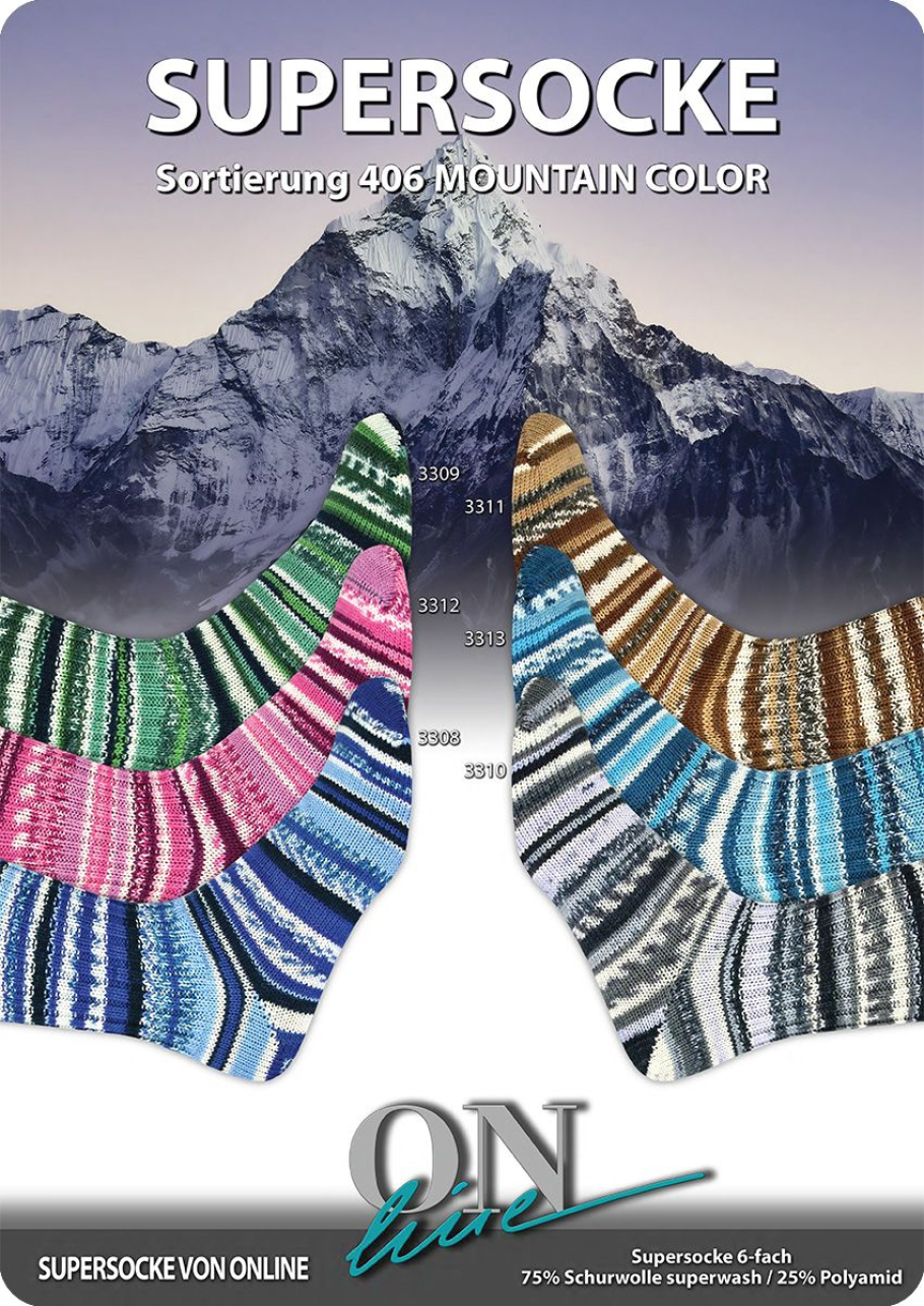 Supersocke 406 Mountain ONline Sockenwolle Farbe 9999
