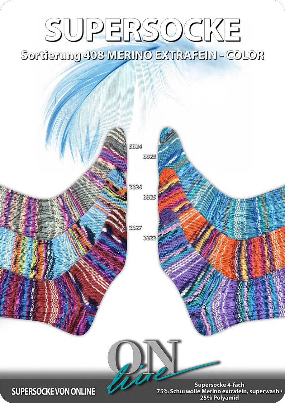 Supersocke 408 Merino ONline Sockenwolle Farbe 9999