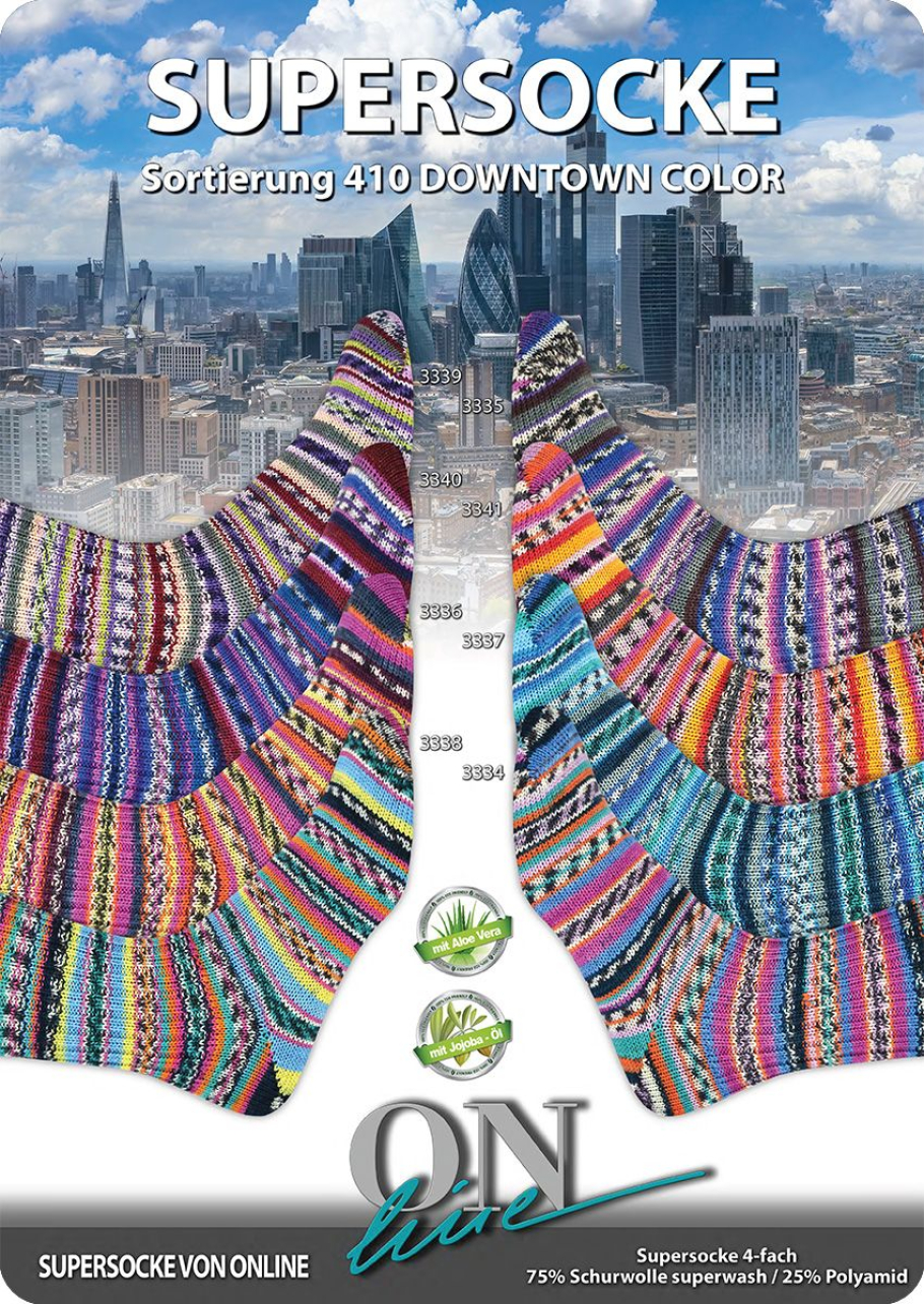 Supersocke 410 Downtown ONline Sockenwolle Farbe 9999