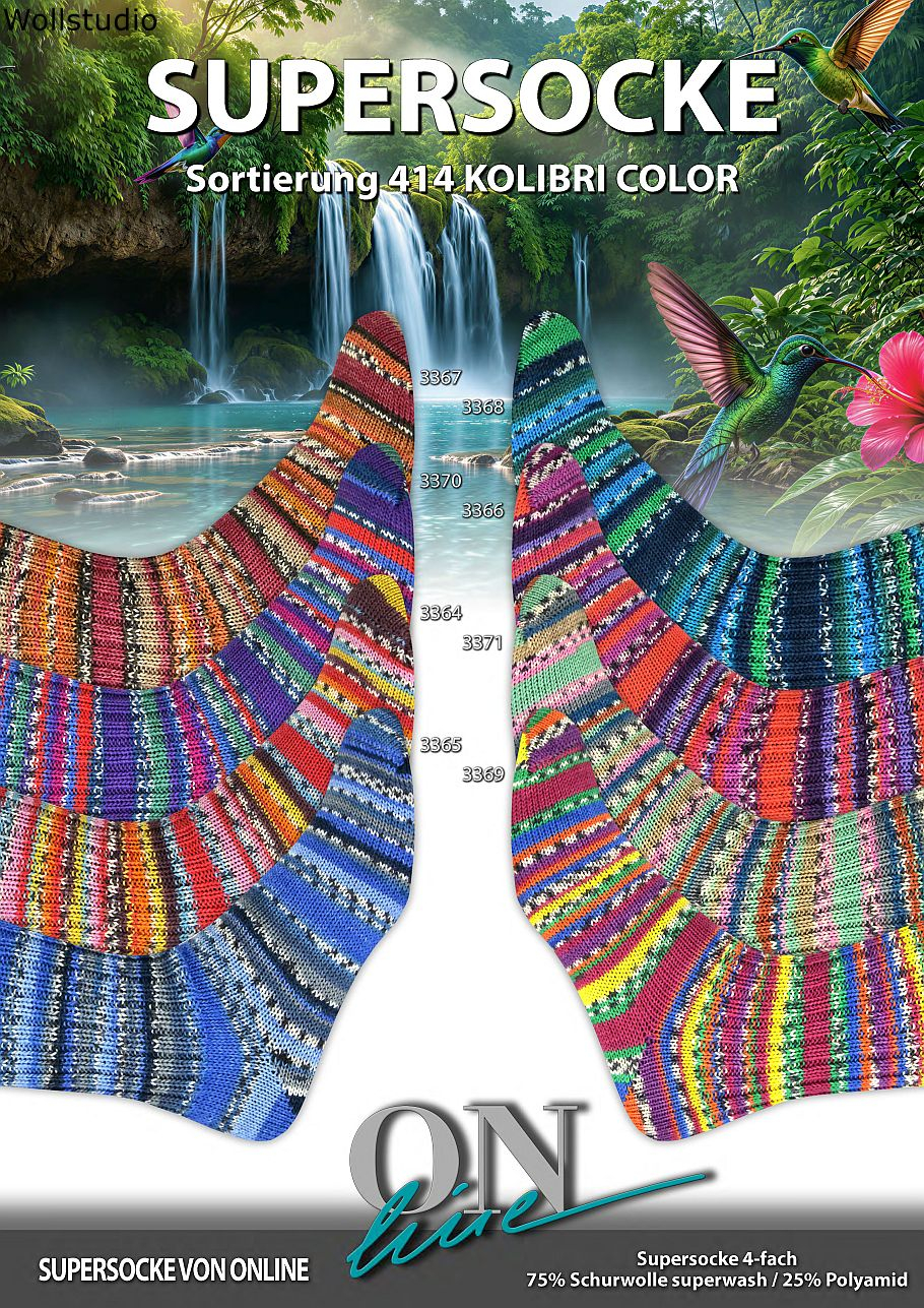 Supersocke 414 Kolibri ONline Farbe 9999