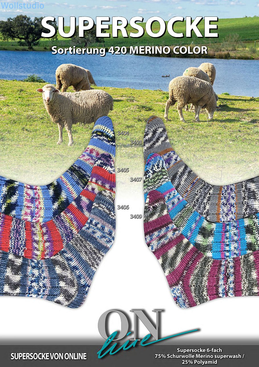 Supersocke 420 Merino ONline Farbe 9999