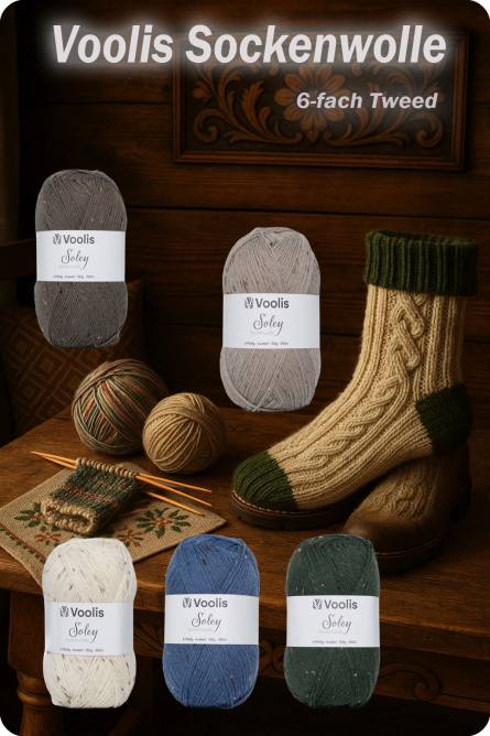 Voolis Sockenwolle 6-fach Tweed