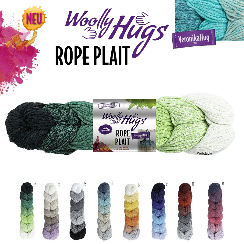 90 hellgrau Woolly Hugs Rope Taschengarn