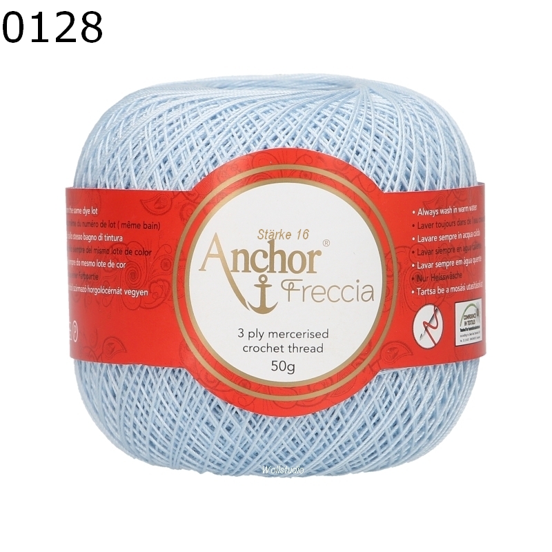 Anchor Häkelgarn Freccia – 100% Baumwolle, Stärke 16, 1540 M, 200 G, Mercerisiert
