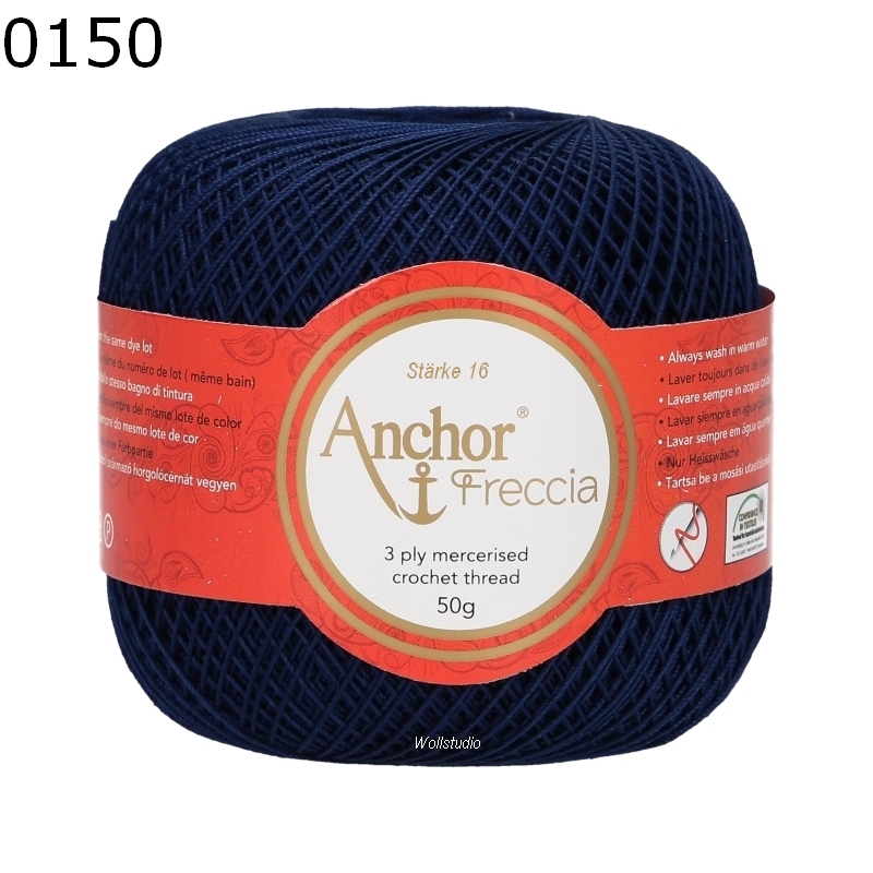 Anchor Freccia Filato Di Cotone Egiziano 100% Per Uncinetto, 50g, 285m, Colore 403 - Tripla Torsione Morbida