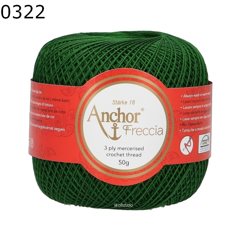 Anchor Freccia Filato Di Cotone Egiziano 100% Per Uncinetto, 50g, 285m, Colore 403 - Tripla Torsione Morbida
