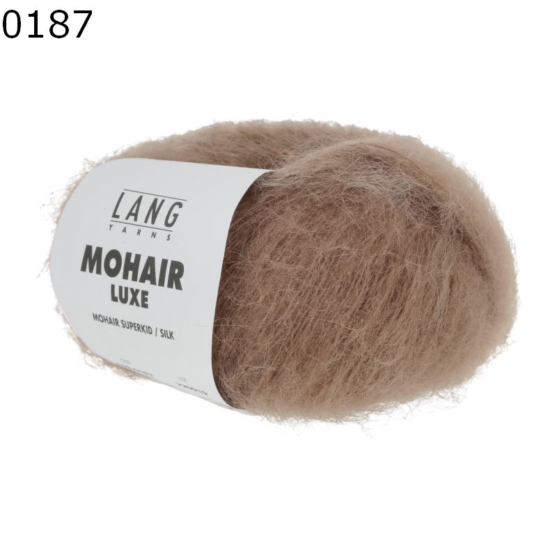 Lang Yarns MOHAIR LUXE Garn – 77% Mohair, 23% Seide, Lauflänge 175m/25g, Farbe Nougat, Nadelstärke 3-3.5