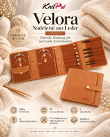 KnitPro Velora Leder Nadeletui cognac
