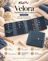 KnitPro Velora Leder Nadeletui indigo