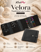 KnitPro Velora Leder Nadeletui schwarz